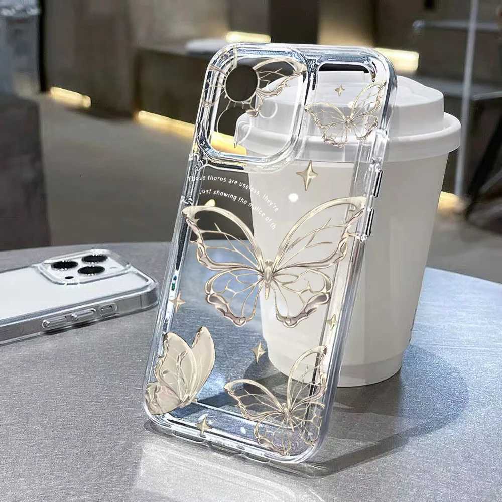 Gold Phone Case For iPhone 16 11 13 15 14 12 17 Pro Max 7 8 Plus 16e XR X XS Max SE 2022 Soft TPU Transparent Cover H251203