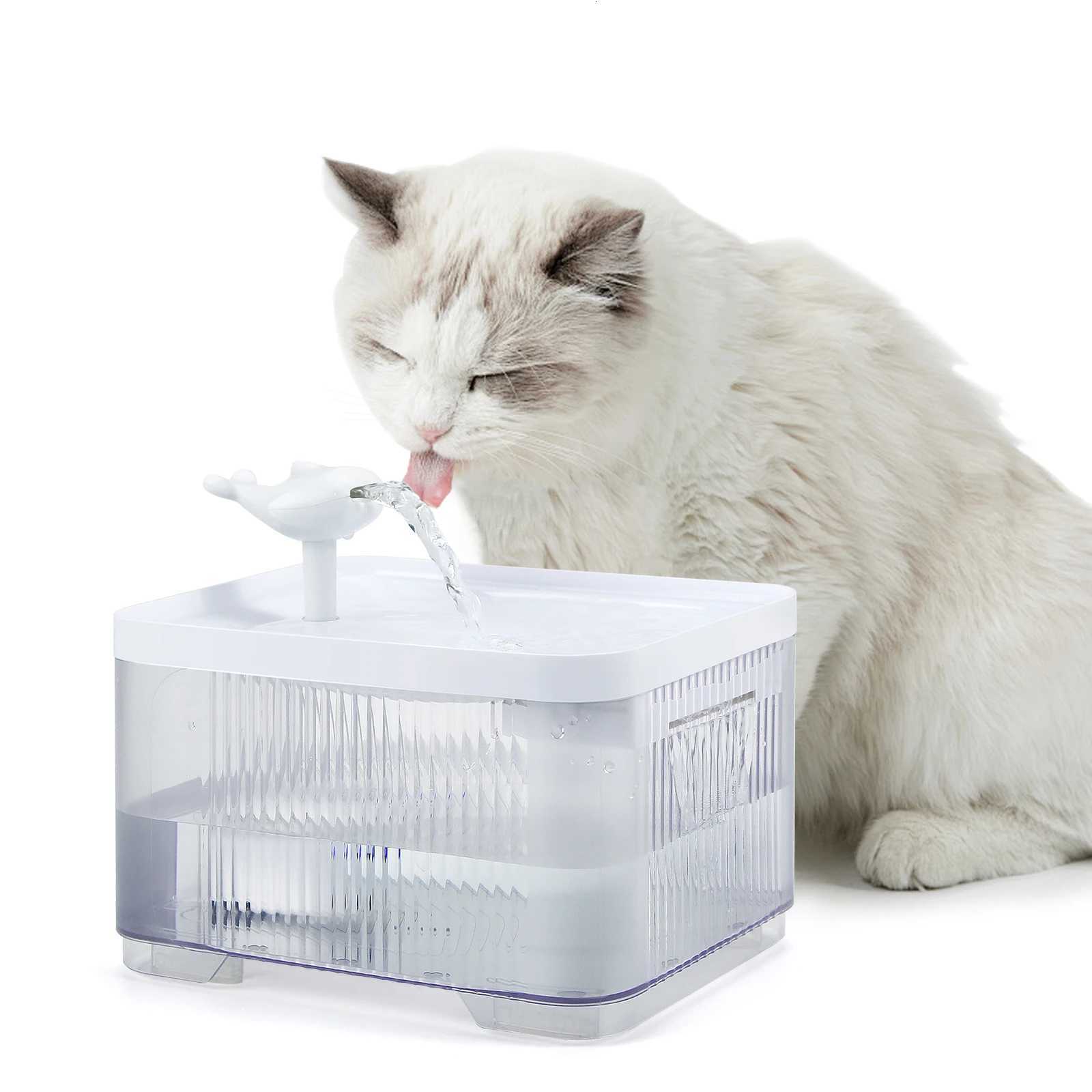 CatDog Water Fountain Auto Filter Transparent Drinker USB Electric Mute Recirculate Filtering Large Capacity Water Dispenser M251204