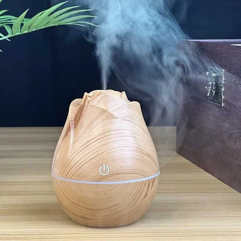 Rose wood grain humidifier USB silent bedro water replenishment colorf gradient light aratherapy Essential Oil Diffuser C251204