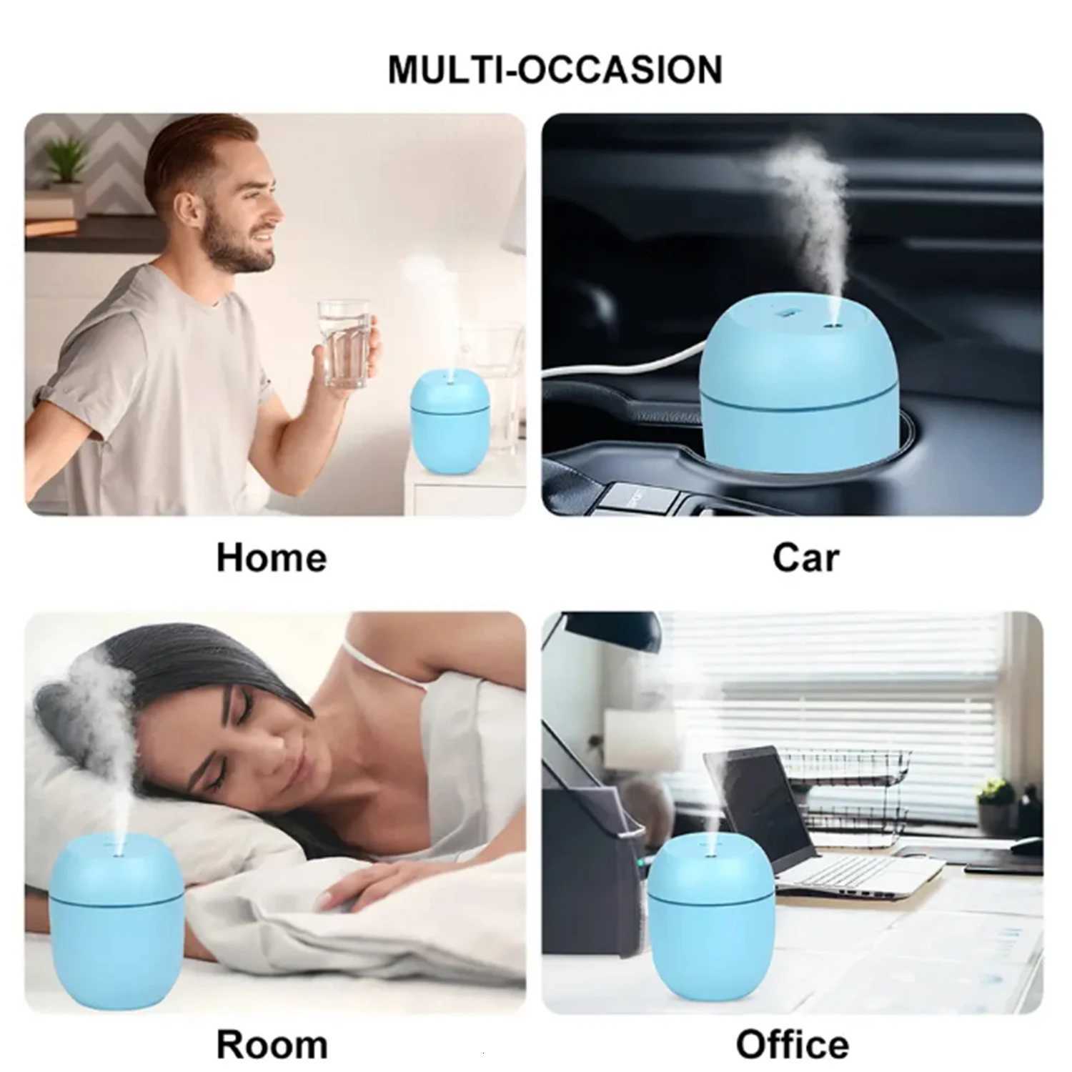 USB Mini Air Humidifier Ara Essential Oil Diffuser For He Car trasonic Mute Mist Maker Diffuser with LED Color Lamp C251204