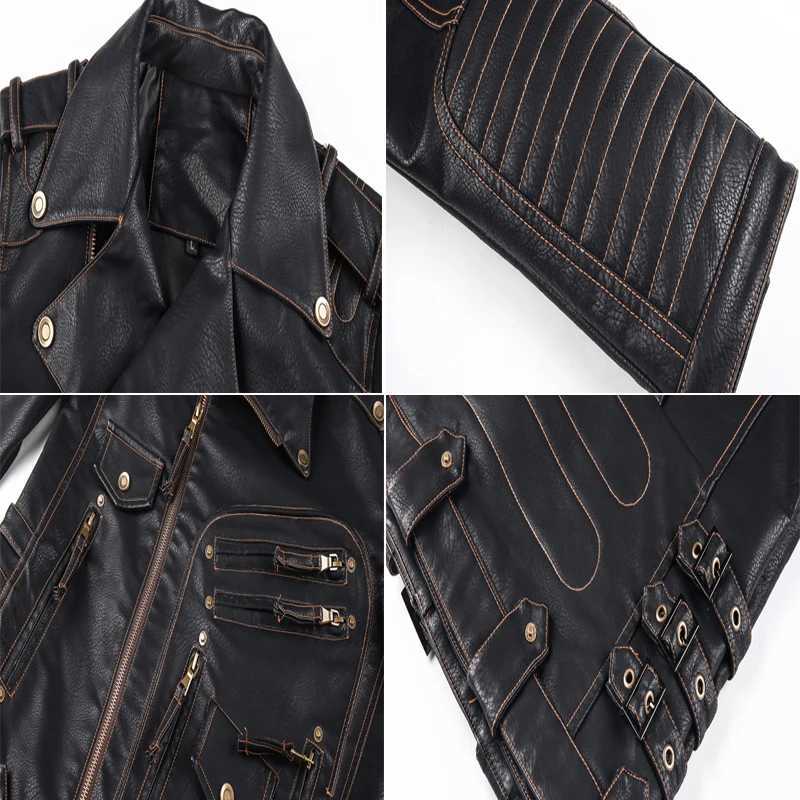 fashion Winter Mens Leather Jacket Men Fashion Motorcycle PU Leather Jacket Cool Zipper Pockets Leather Coats ClothingT251204