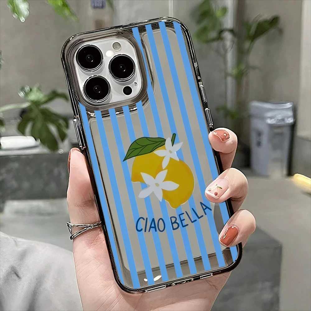 Line lemon transparent phone case for iPhone16Pro Max 16Pro 16Plus 16 15 Pro Max 15Pro 15 13 13Pro 14 12 11Pro Max Plus H251203