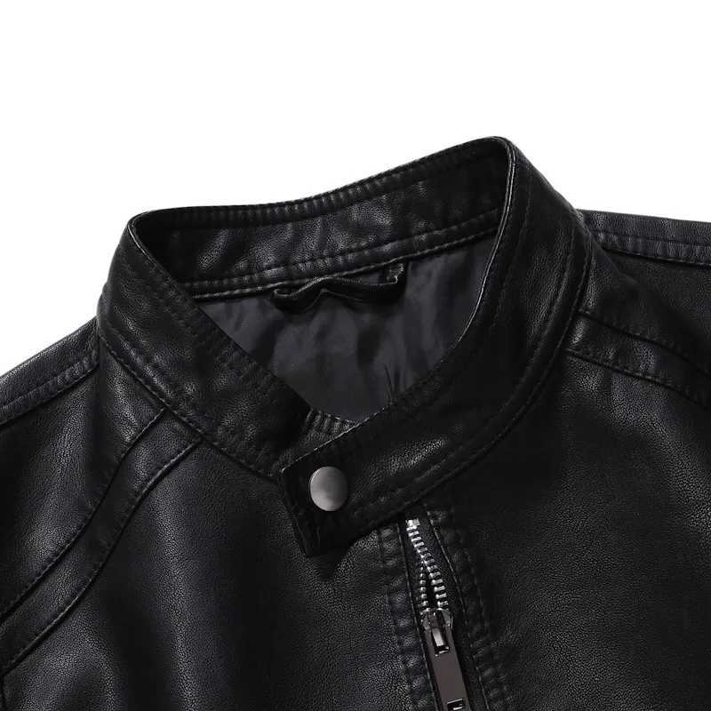 Mens leather jacket 2025 new youth Korean version trendy fashion slim fit casual mens leather jacket motorcycle jacketT251204