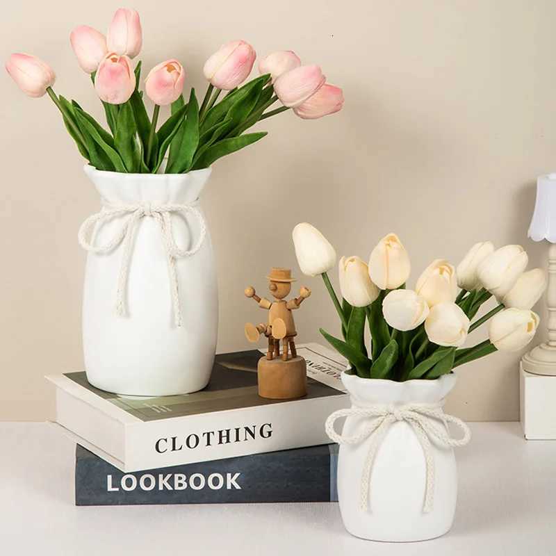 1Pc Bow Design Plastic Flower Vase Modern Art Nordic Decorative Vase Used for Wedding Living Ro Off Bedro Decoration H251204