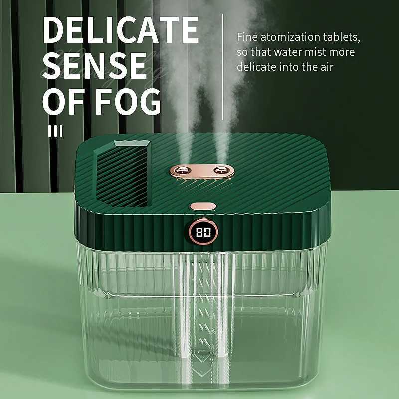Air Humidifier Dual Spray 5L Large Capacity with LED Night Light Remote Control USB Humidifier Diffuser Suitable for Family C251204