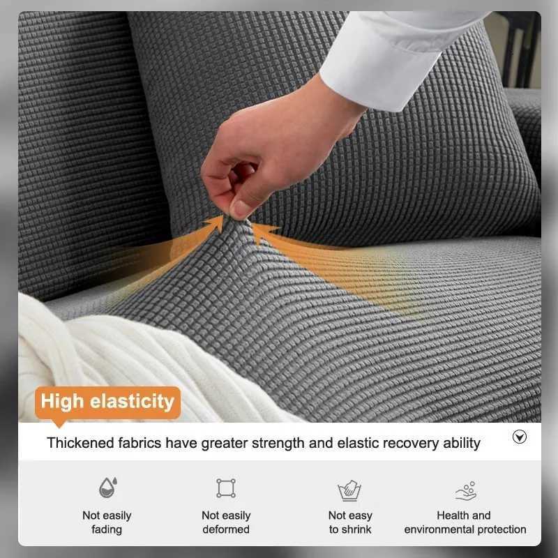 Thick Elastic Sofa Cover Slipcover For Living Room Cheap Stretch Polar Fleece Armchair Cover 1/2/3/4 Seater Corner Couch Covers M251204 - view 5