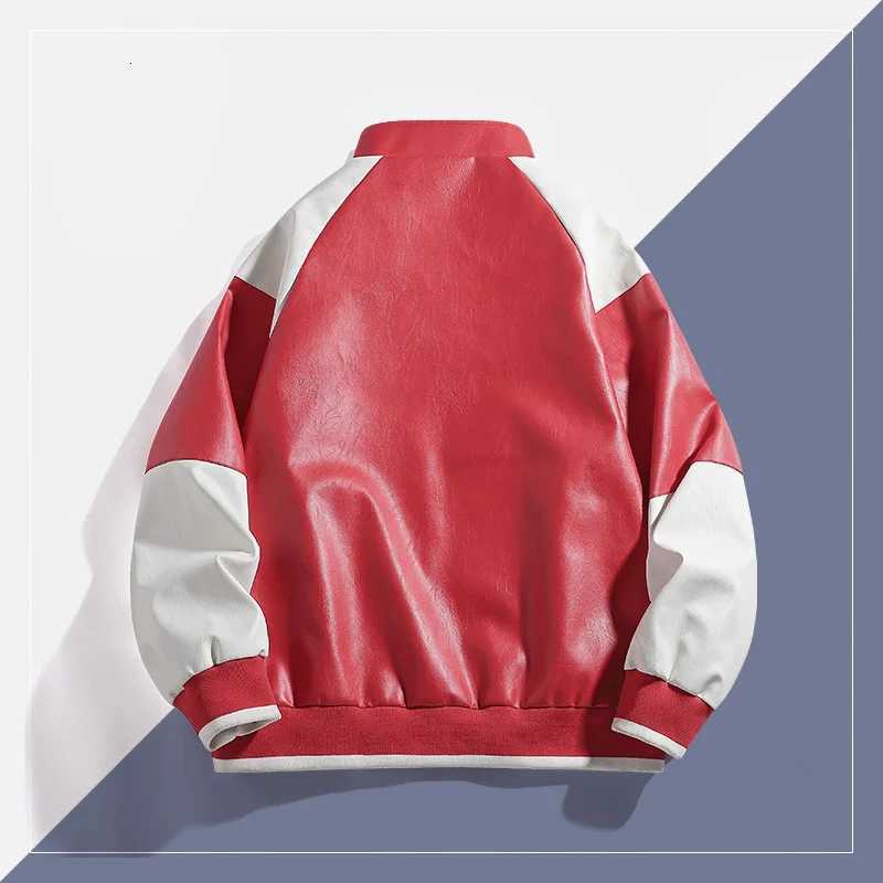 Autumn Men Coat Waterproof Windproof High Street Male Leather Outerwear Letter Printed Stand Collar Long Sleeve Man JacketT251204