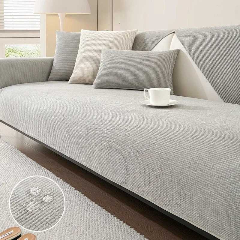 Polar Fleece Sofa Cover for Living Room Solid Color Sofa Cushion Non-Slip Couch Armrest Backrest Mat Home Furniture Protector M251204 - view 7