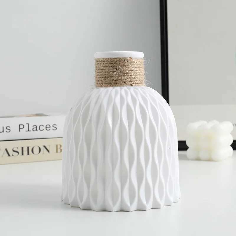 1PC Water Ripple VaseFlower Pot BasketTwine Plastic VaseSmall Fresh Flower Arrangement VaseScandinavian He Decoration H251204