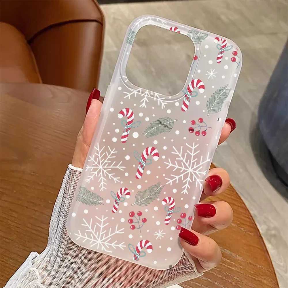 New Year Christmas Tree Snowflake Pattern Phone Case For iPhone 13 14 12 11 15 16 17 Pro Max 17 Air Phone Case Cover Funda H251203