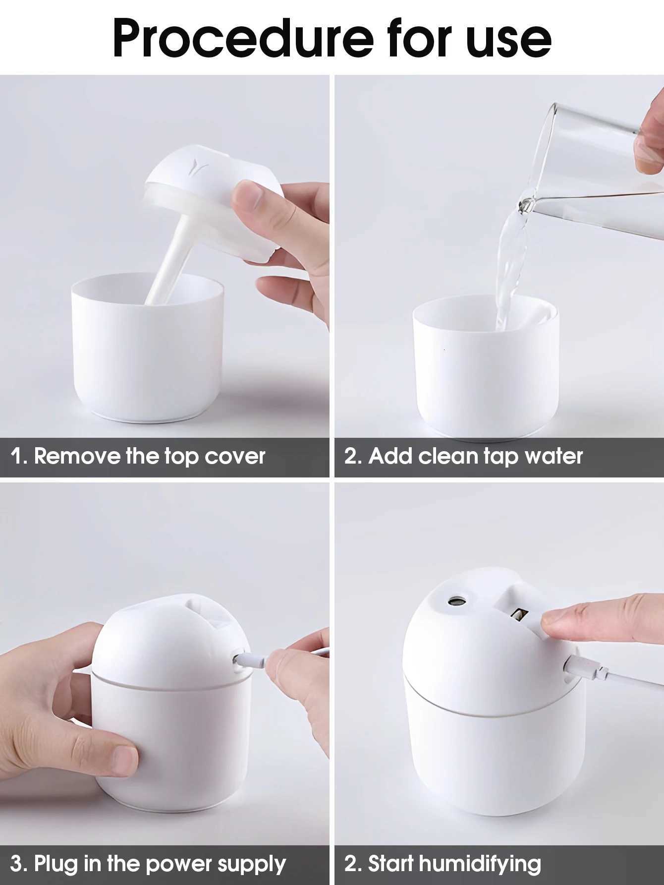 250ML Air Humidifier Mini trasonic Rantic Light USB Essential Oil Diffuser Car Purifier Ara Anion Mist Maker Humidifier C251204