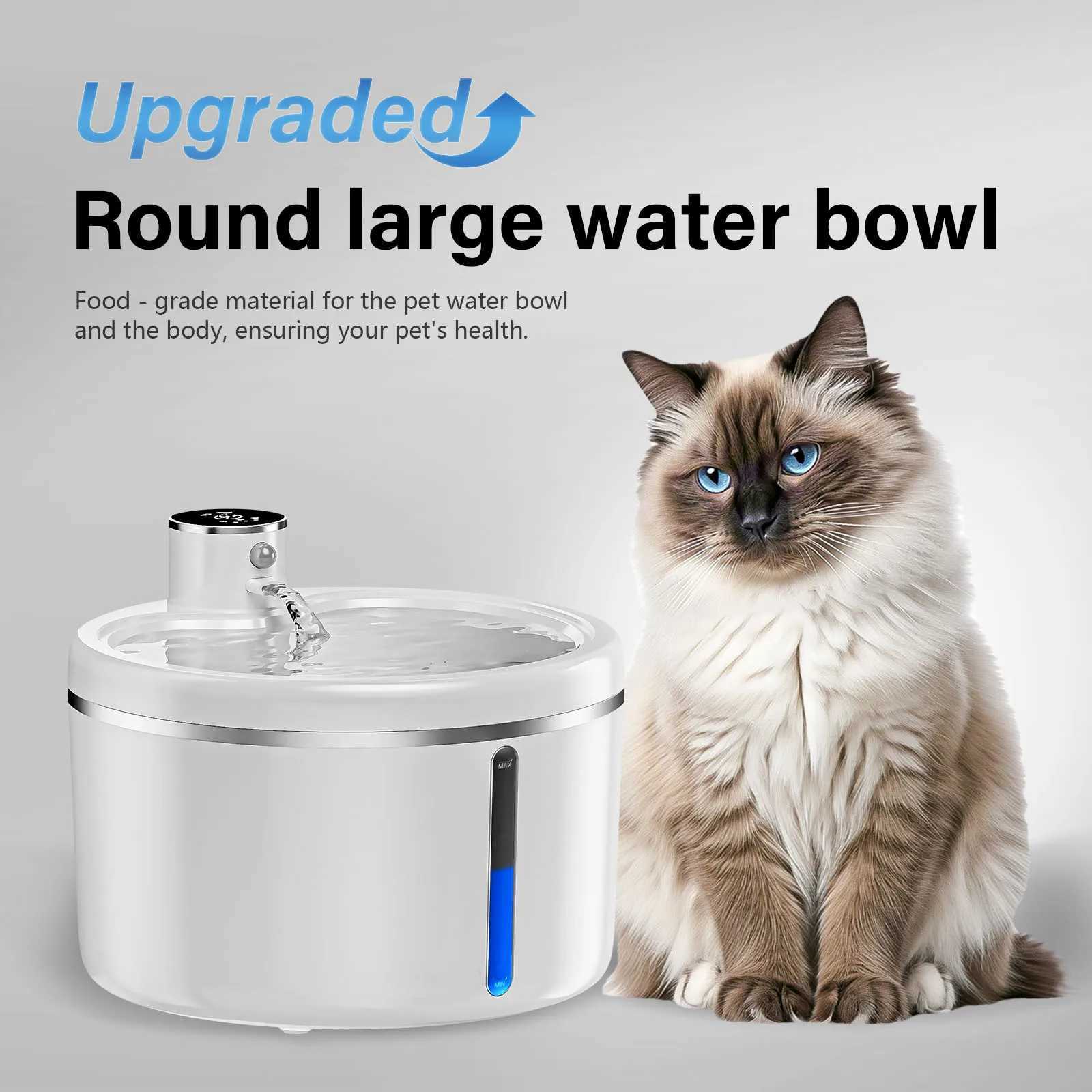 Wireless Cat Water Fountain 25L Stainless Steel Pet Drinking Dispenser Smart Sensor Auto Circulating Filter 4000mAh LED Display M251204