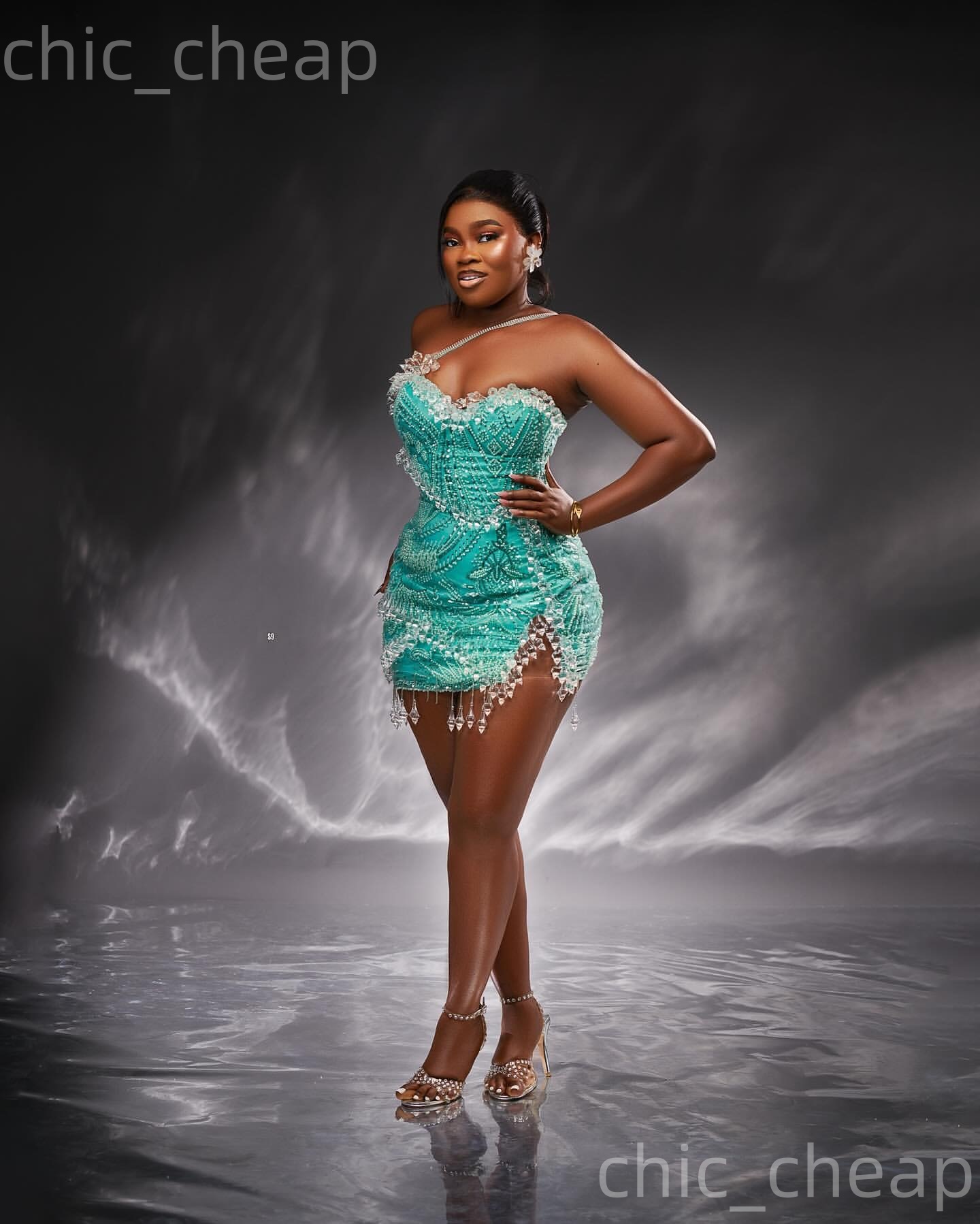 Jade Green Sheath Cocktail Dress One Shoulder Rhinestones Sequined Short Mini Graduation Homecoming Dresses For Special Occasions Sweetheart Gowns ZJ0