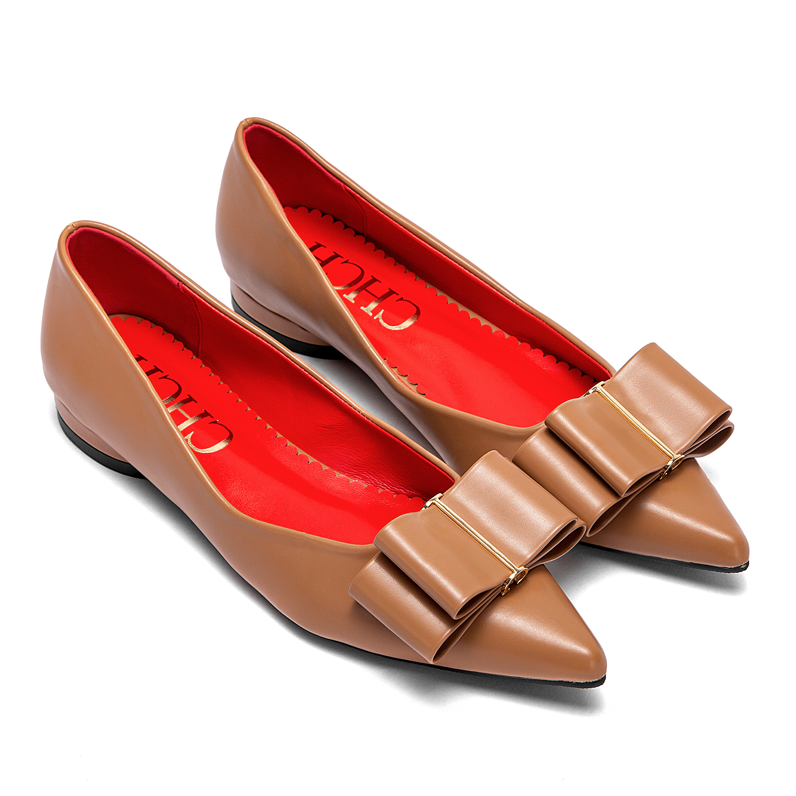 CHCH Solid Colour Simple Women's Single Shoes Fashionable Versatile Wear Comfortable Season New Women's Low-heeled Single Shoes