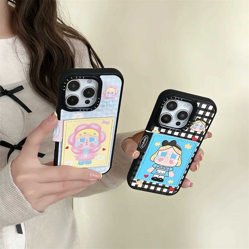Korean Cute Cartoon Crying Girl Magnetic Grid Suitable for iPhone 12 13 14 15 16 Pro Max Anti Fall Package H251203