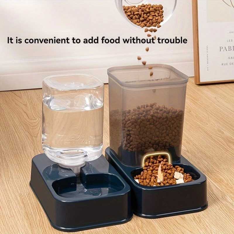 Automatic Cat and Dog Feeder with Drinker - Pet Food Bowl and Drinker SetSmart Portion Control for Cat and DogWithout Battery M251204