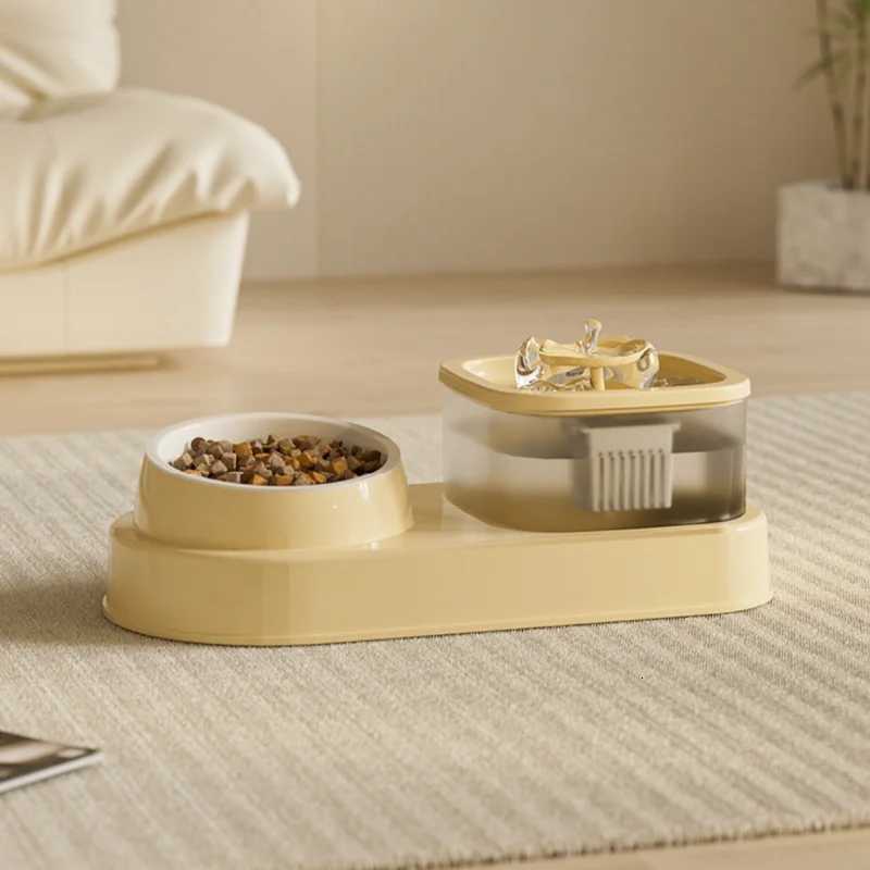 2-in-1 Pets Water Fountain Auto Filter Mute Cat Drinker Bowl Pet Feeder Recirculate Filtring Drinker for Cat Feeder Accessories M251204