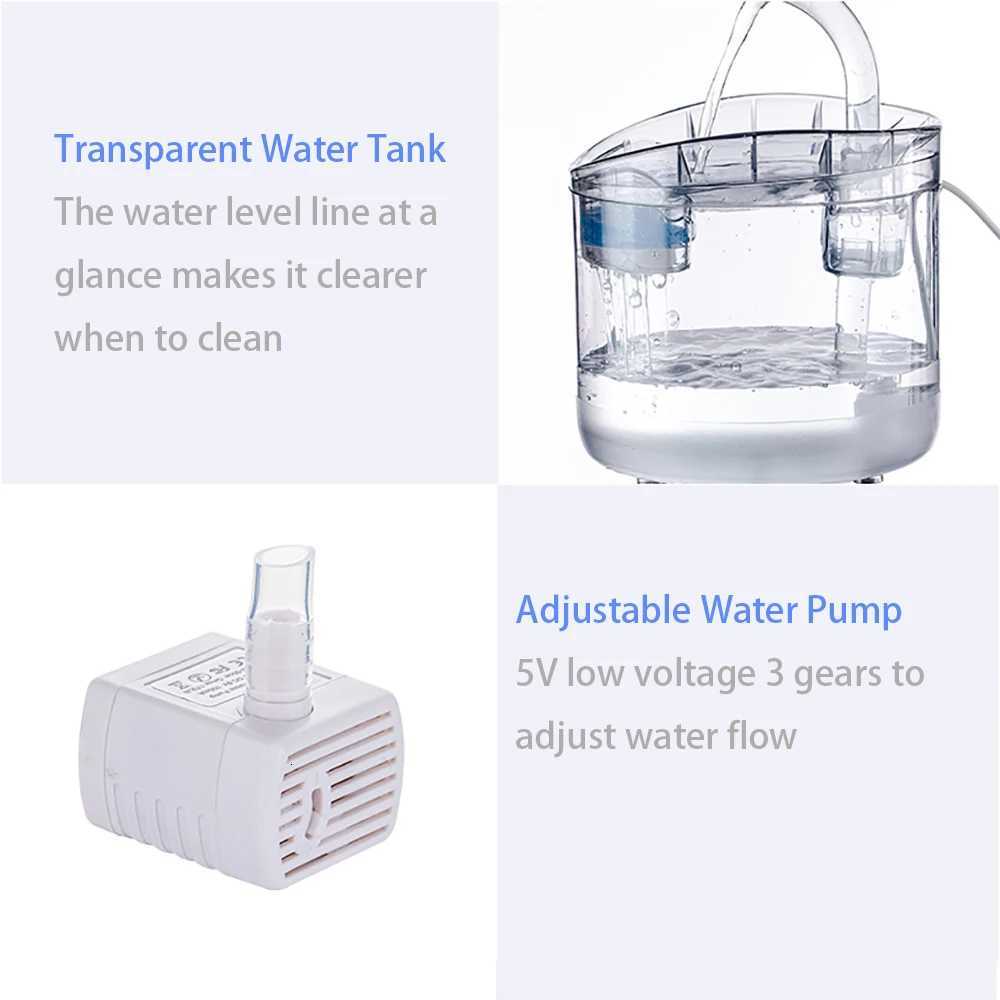 2L Pet Cat and Dog Drinker Activated Carbon Filter USB Powered Automatic Pet Feeder Motion Sensor Bowl Pet Silent Drinking Bowl M251204