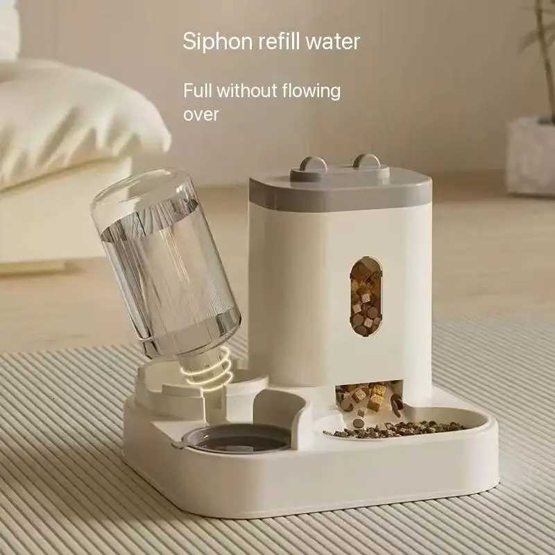 Cat and Dog Water Dispenser Cat Food Fully Automatic Feeder Cat and Dog Bowl Grain Storage Bucket Dog Water Dispenser M251204