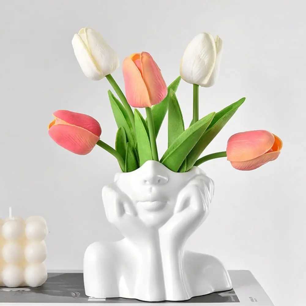 High Qualitu Boho Portrait Vase Minimalism Creative Vase Half Face Portrait Decoration Living Ro H251204
