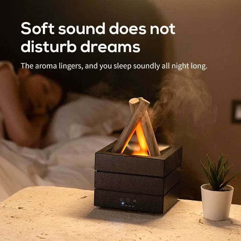 280ml Flame Ara Diffuser USB Air Humidifier Colorf Atmosphere Light and Remote Control Bonfire Essential Oil Ara Diffuser C251204