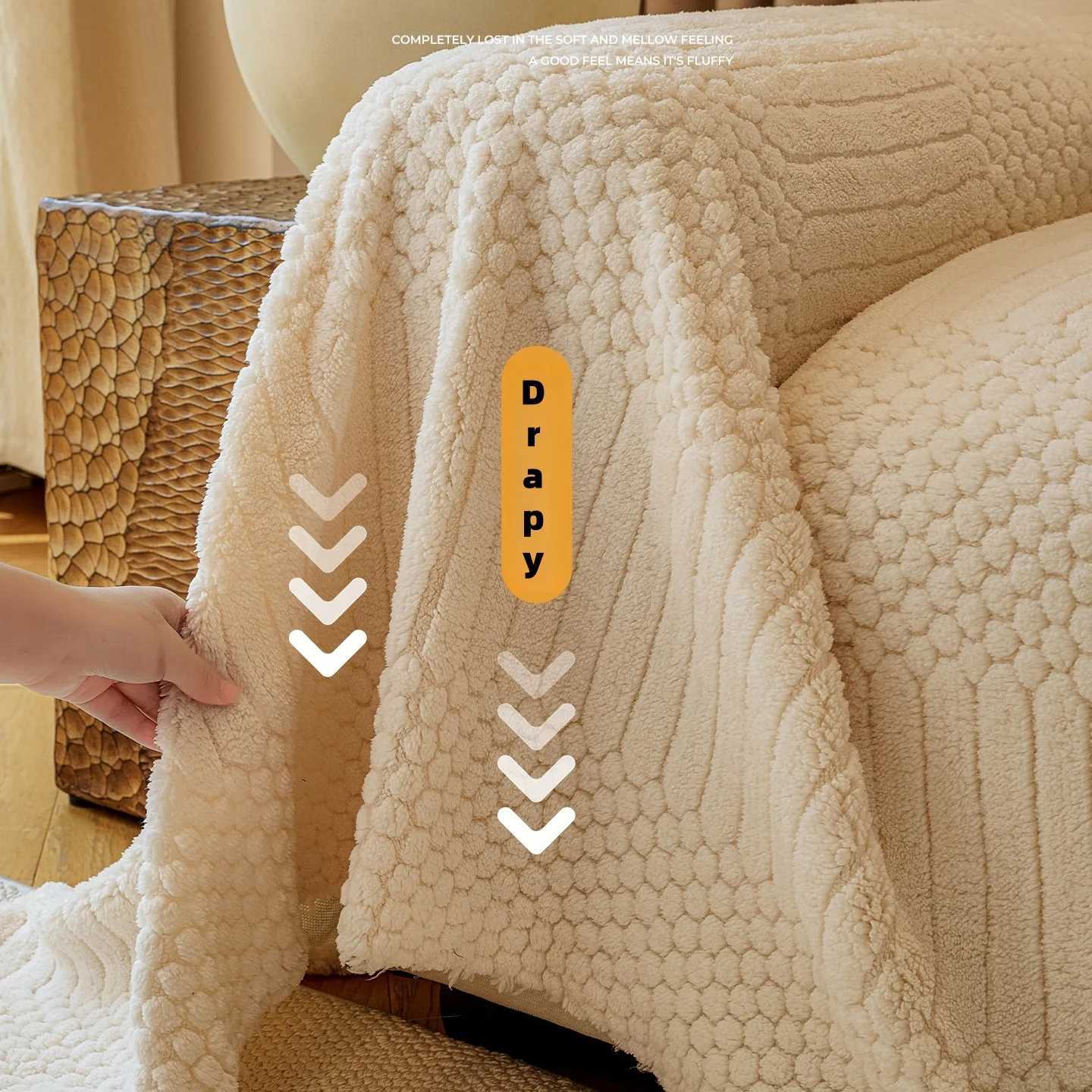 1pc Bohemian Jacquard Warm Tuffed Fleece Sofa Towel Boho Style Soft Leiusre Thick Blanket for Living Room Couch Sofa Cover M251204 - view 5