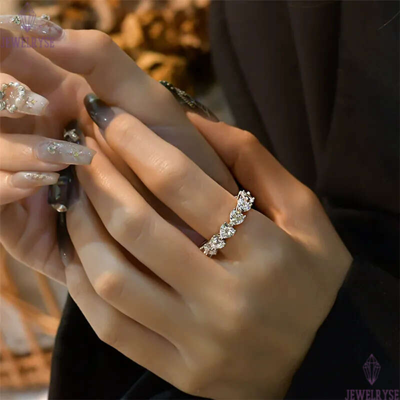 romantic heart s925 sterling silver ring designer for woman party 5A cubic zirconia diamond luxury engagement wedding rings womens jewelry valentines 