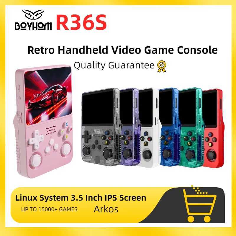 R36S Retro Video Handheld Game Console Linux System 35 in IPS Sn 3000mAH Battery 64G/128G TF Card Preinstalled Games H251204