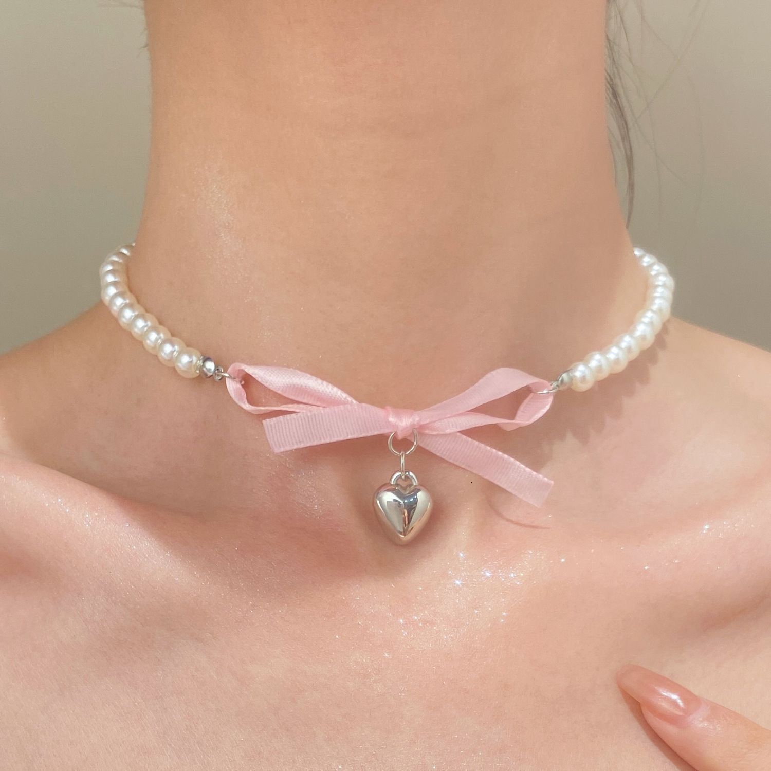 lolita hand-made dessert party cute sweet pink necklace sweet little ice cream sweet mother jewelry 240531