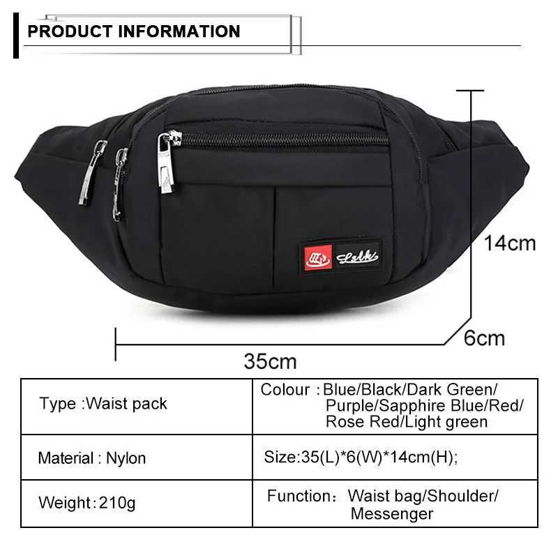 Waist Bag Nylon Fanny Pack For Men Women Belt Pouch Male Kangaroo Belly Banana Bum Hip Lady Side Sack Mobile Phone Waistbag WorkT251204