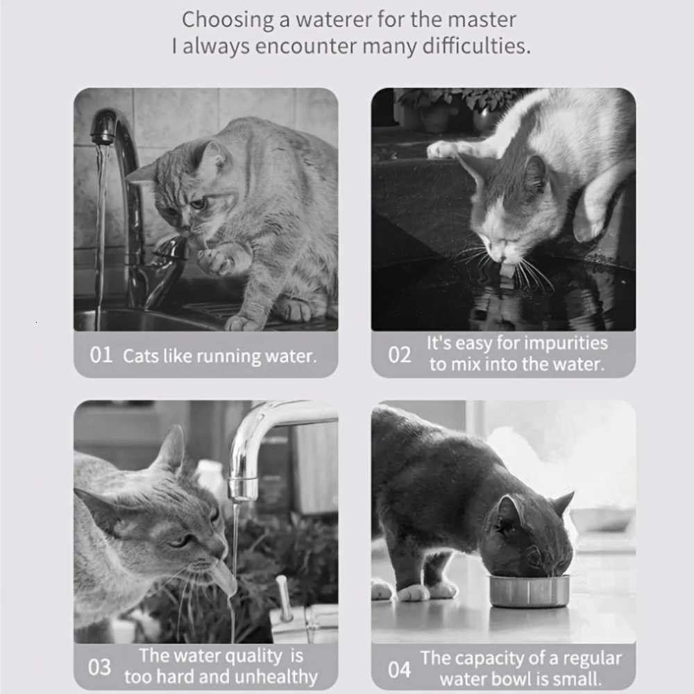 3L Smart Pet Fountain USB Power Supply Quiet Operation Cat Automatic Circulation Filtration Circulating Water Dog Water Feeder M251204