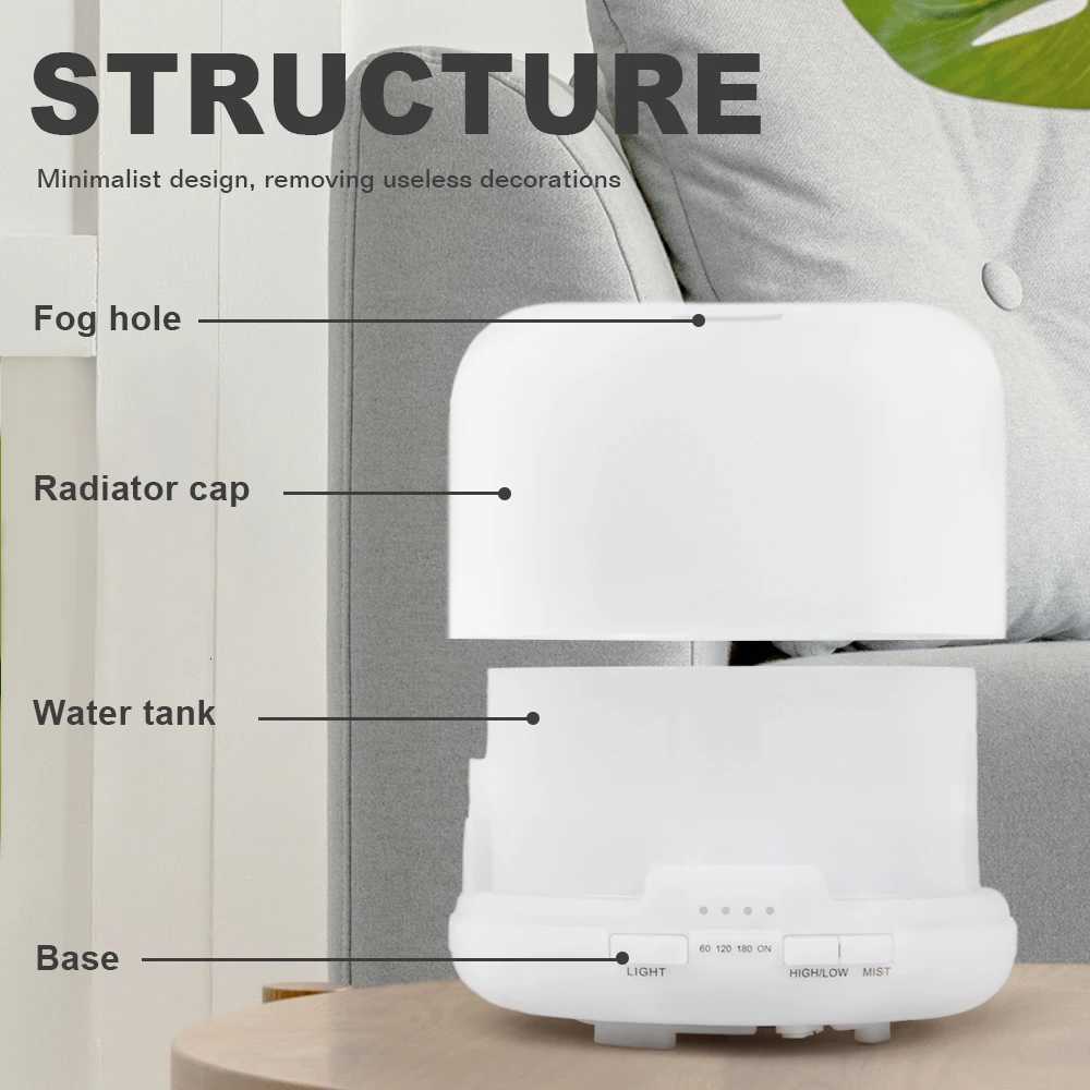 500ml Essential Oil Diffuser Timing Function Ara Diffuser trasonic Air Humidifier with Remote Control for He Off C251204