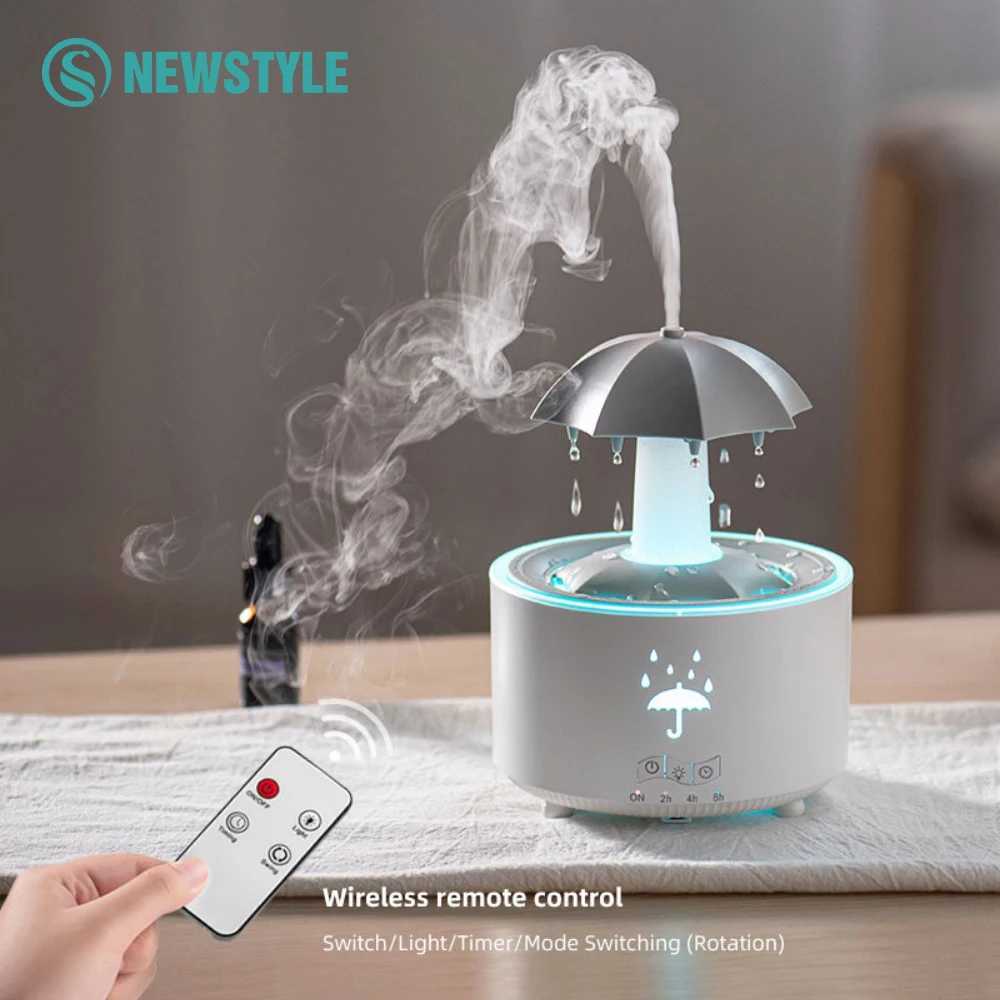 Rotating Umbrella Water Drop Air Humidifier with Colourf Night Lights Mute Spary He Essential Oil Ara Diffuser Humidifier C251204