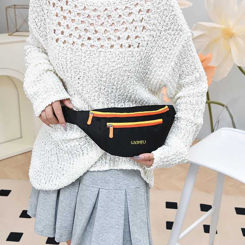New Fashionable Color Blocking Versatile Womens Waist Bag Large Capacity Lightweight Casual Crossbody Bag Chest BagT251204
