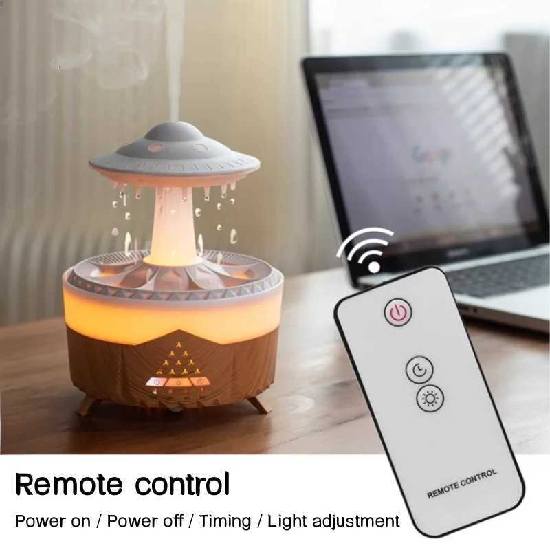 Raindrop UFO Shape Air Humidifier 2/4/8H Timing Colorf Night Light Aratherapy Essential Oil Diffuser He Bedro Best Gifts C251204