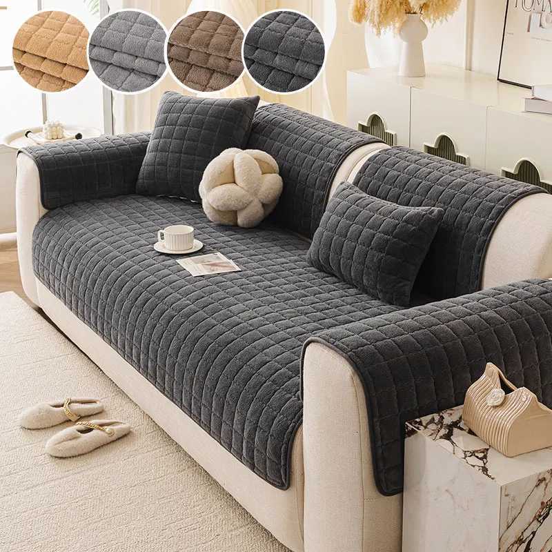 1PC-Winter plush anti slip biscuit shaped sofa cushion for all seasons M251204 - view 6