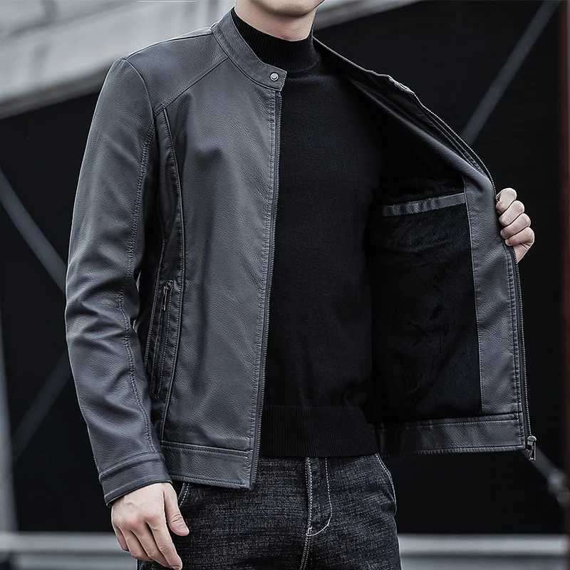 New Mens Motorcycle Leather Jacket Slim Men Leather Jacket Outer Wear Clothing For Male PU Leather Jackets Thin Business JacketT251204