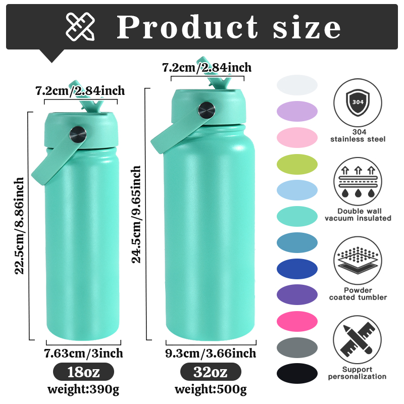 Wholesale 18oz 32oz Stainless Steel Sports Water Bottle Double Wall Insulated Vacuum Flask TD