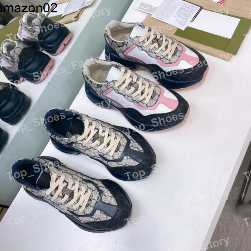 Rhyton Sneakers Designer Women Shoes Beige Men Trainers Vintage Luxury Chaussures Ladies Shoe Designers Sneaker size 35-46 gucciis guccily gg guccishoes JSMK 0VB7