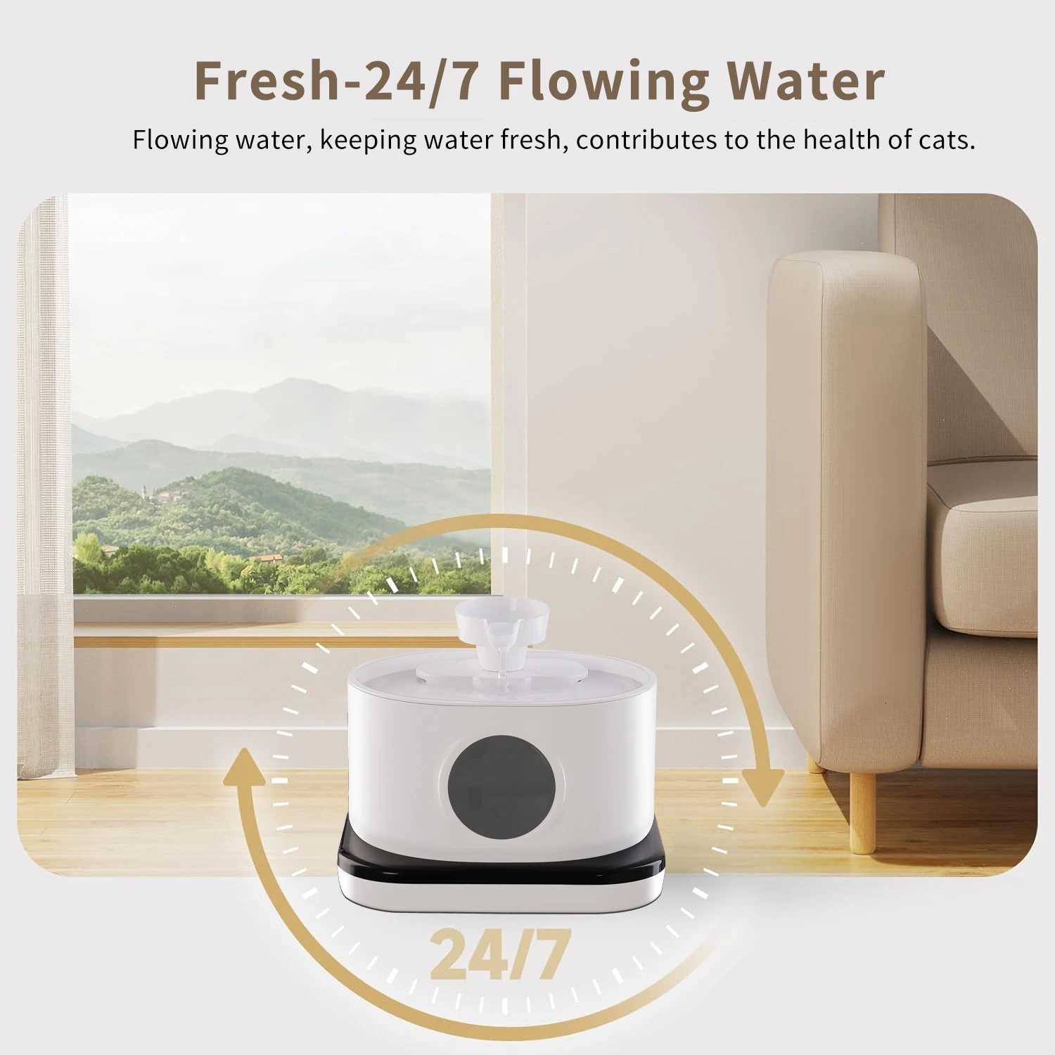 Wireless Cat Water Fountain Battery Operated Automatic Pet Water Fountain With Motion Sensor Dog Cat Water Dispenser M251204