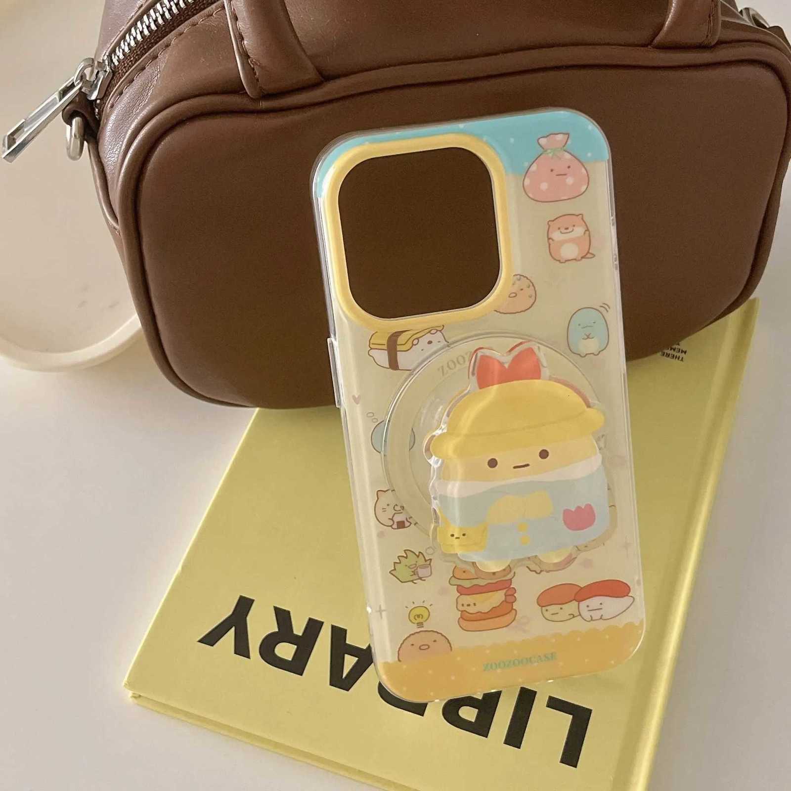 Cartoon Cute Sushi Magnetic Stand Holder Fundas For Iphone 13 15Prax 15 14 14Pro 12 Pro Max 13Prax Shockproof Phone Case H251203