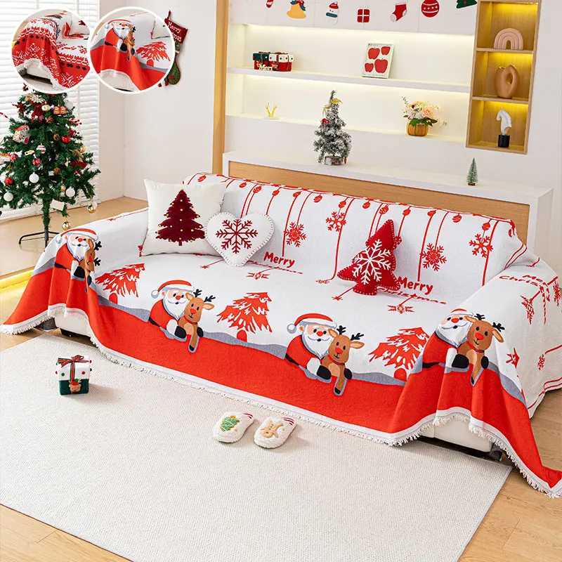1PC-Christmas Day Snow Neale Sofa Towels Sofa Cover Fully Wrapped Non Slip Sofa Cushion M251204 - view 4