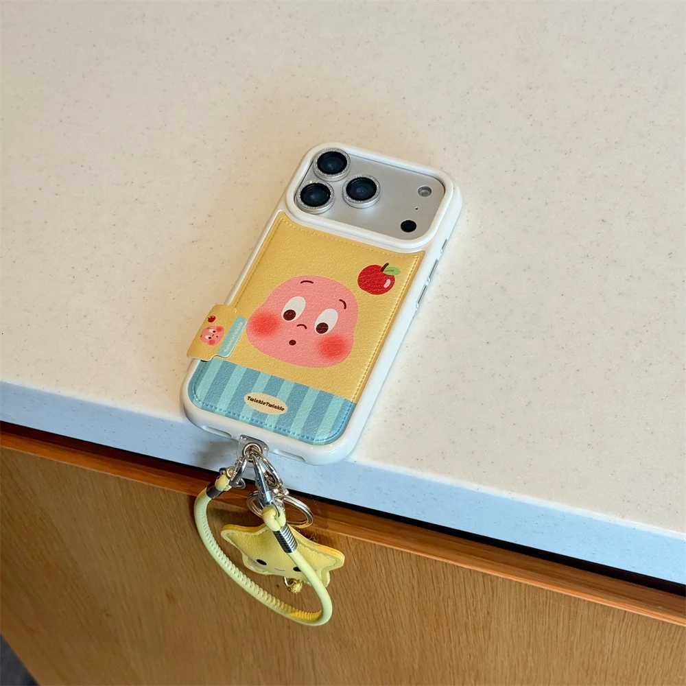 New Korean Star Man leather strap cartoon suitable for iPhone 17/13/14/15/16 Pro Max anti drop protective case H251203