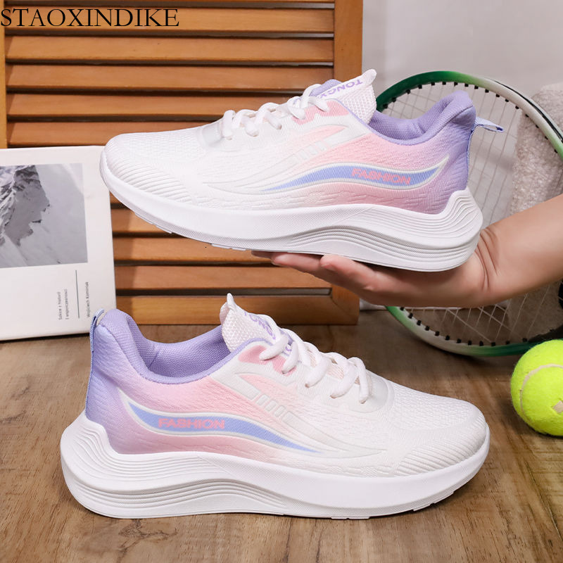 2025 New Spring and Autumn Ultra-Light Running Shoes Sports Shoes Breathable Shock Absorption Soft Sole Student Lightweight Running Women's Shoes