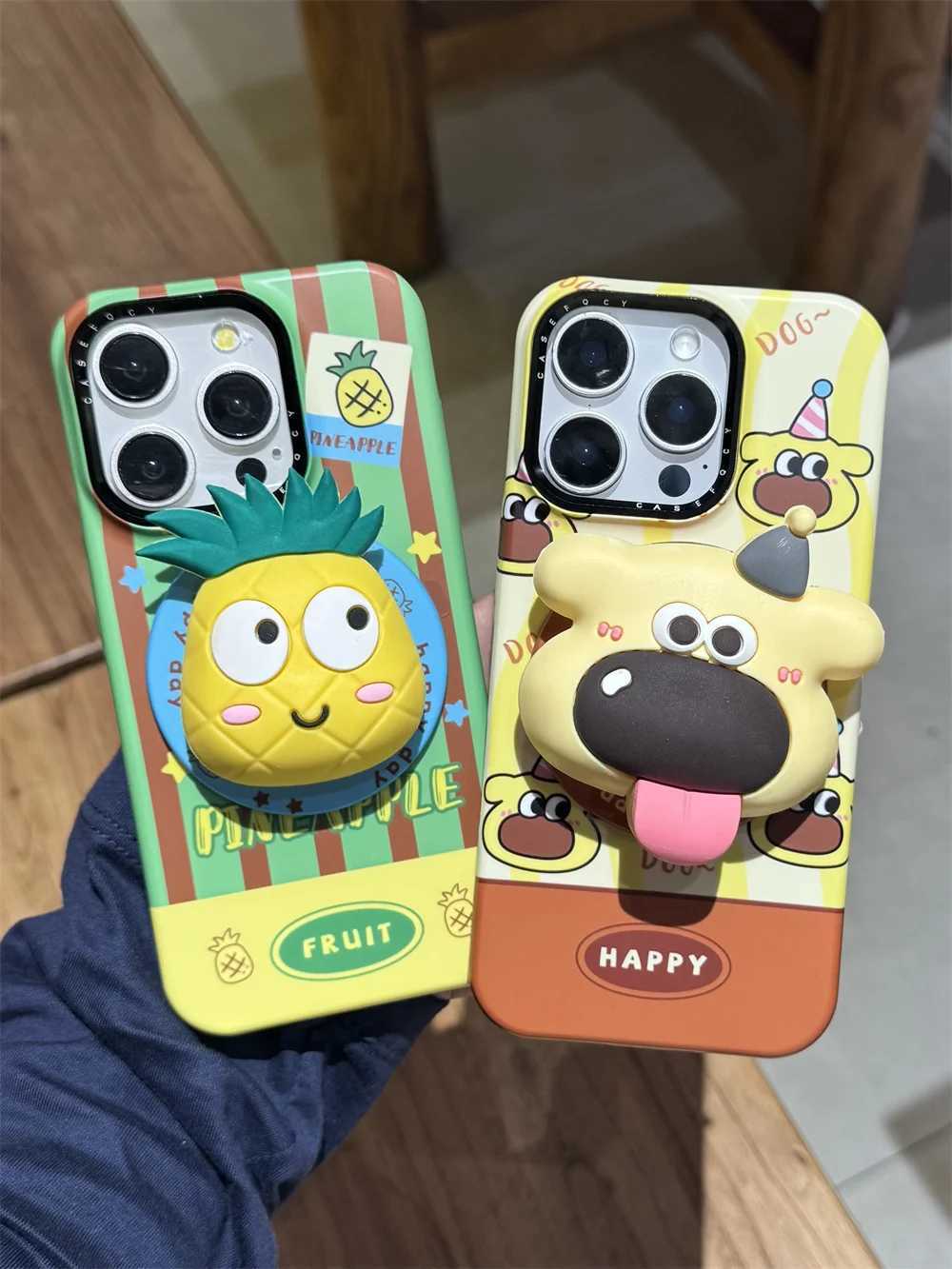 INS Fashion Line 3D Puppy Magnetic Holder For Stand Case for iPhone 17 16 15 Pro Max 14 13 Funda Cute Protective Cover H251203