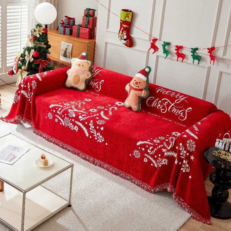 Red Christmas Blanket Sofa Cover Four Seasons Universal Sofa Cover Multifunctional Blanket Christmas Home Decoration Covers M251204 - view 7