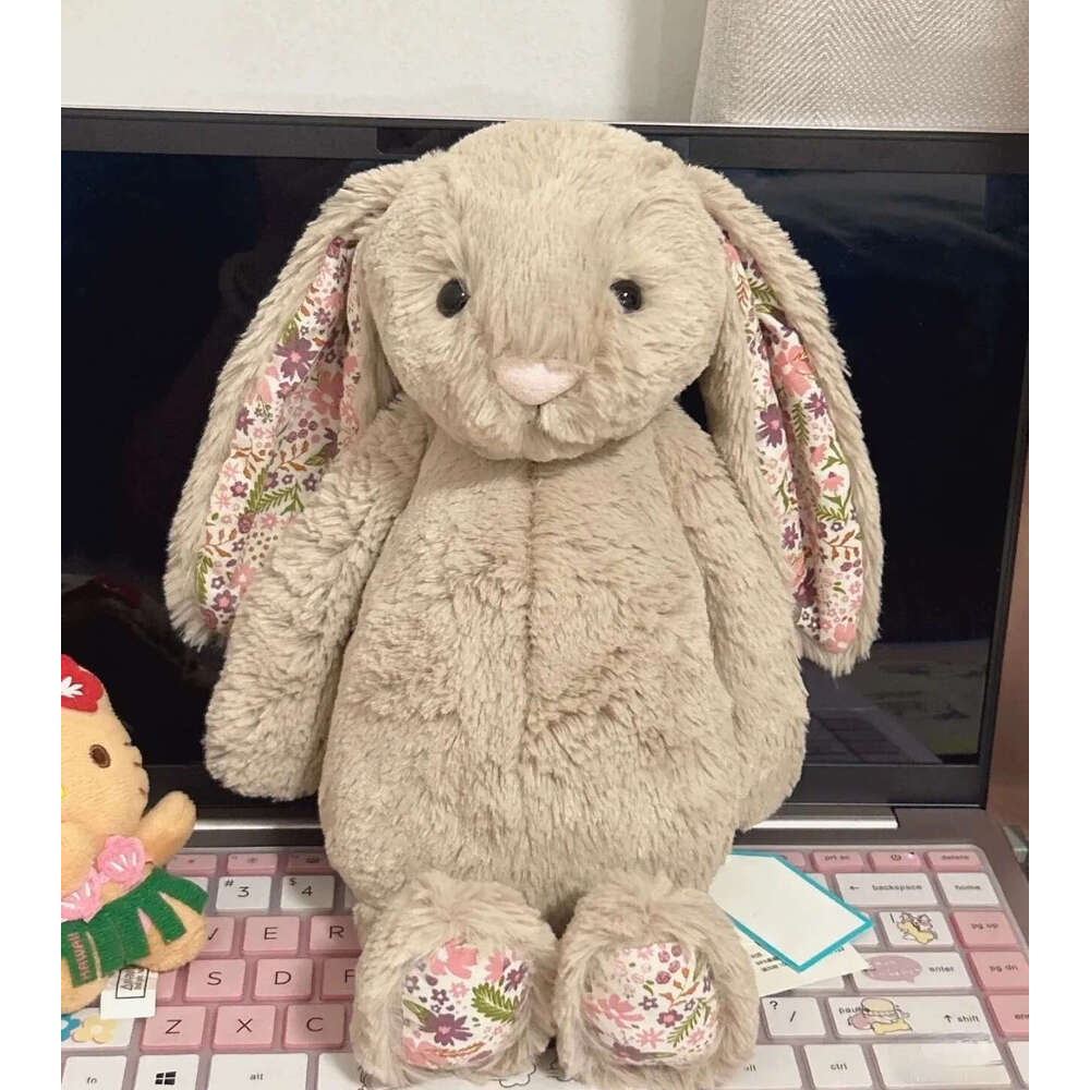 Dolls Blossom Bunny 'Petal' Plush Children's plush toys floral ear rabbit Soft Toy Beige Petal Bonnie Rabbit Doll body pillow Gifts wit