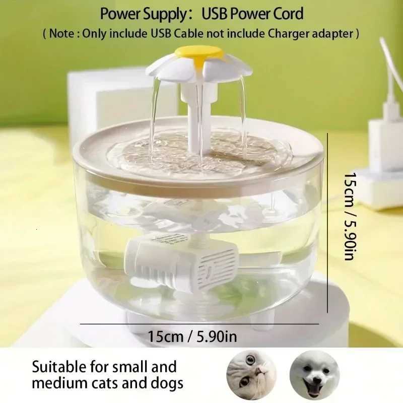 USB Transparent Pet Drinking Fountain Power Automatic Circulation Smart Cat Drinking Fountain Pet Water Feeder M251204