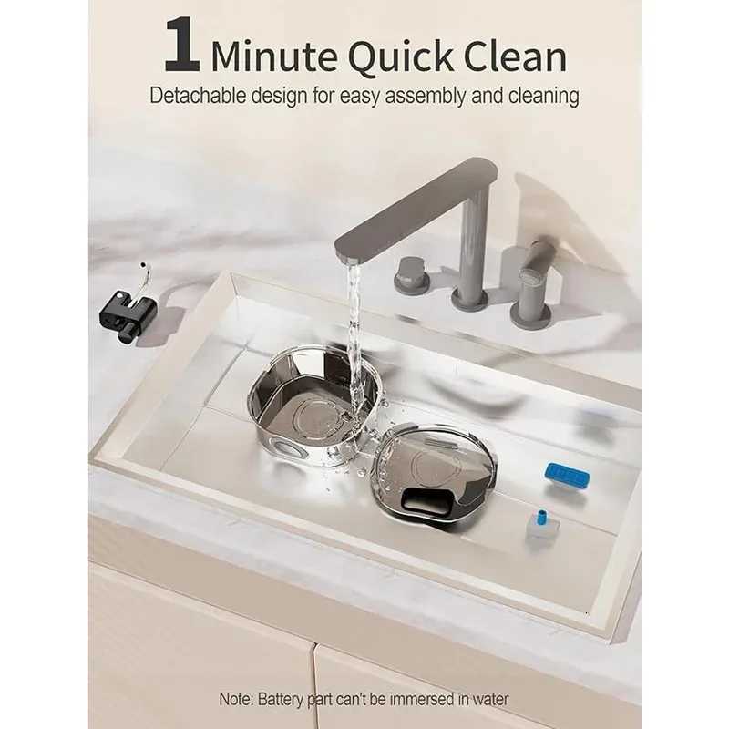 32L Stainless Steel Pet Water Fountain with Water Level Window 4000mAh Wireless Smart Cat Dog Automatic Drinking Fountain M251204