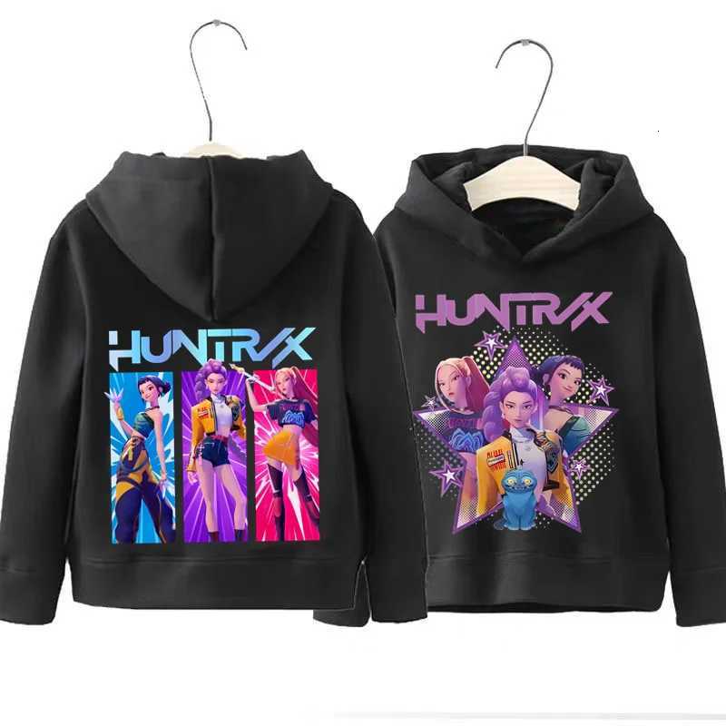 Fall Winter Casual Fashion Warm Pullover Sweatshirt KPop Demon Hunters Front Back Print Boys Girls Hooded Sweatshirt ChildrensW251204